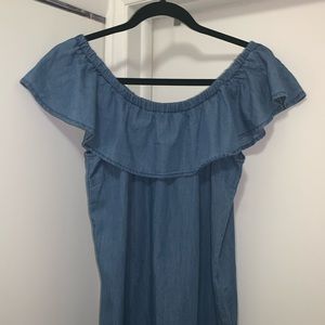 Off the Shoulder Denim Dress